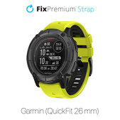 Cinturino in silicone bicolore per Garmin QuickFit 26mm, Green, FixPremium