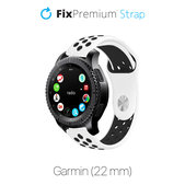 Cinturino sportivo in silicone per Garmin 22mm, White, FixPremium