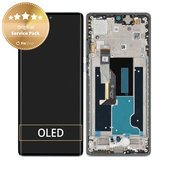 Schermo per Motorola Edge 50 Fusion, Marshmallow Blue, Vetro touch con cornice, 5D68C24359, Genuine Service Pack