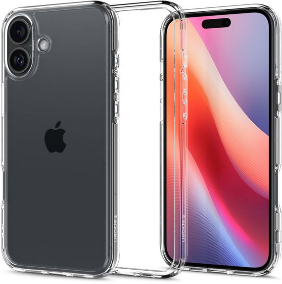 Custodia Ultra Hybrid per iPhone 16 Plus, Crystal Clear, Spigen