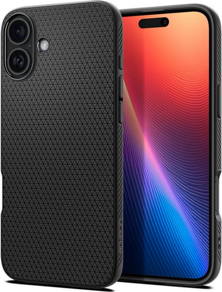 Custodia Liquid Air per iPhone 16, Matte Black, Spigen