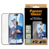 Vetro temperato UWF con applicatore per iPhone 16/15, Nero, PanzerGlass