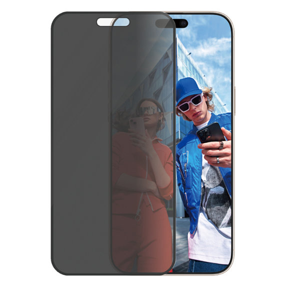 Vetro temperato UWF Privacy con applicator per iPhone 16 Pro Max, Black, PanzerGlass