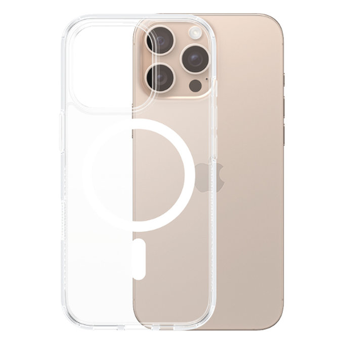 Custodia HardCase con MagSafe per iPhone 16 Max Pro, Transparent, PanzerGlass