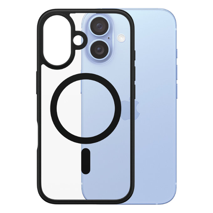 Custodia HardCase con MagSafe per iPhone 16, Black, PanzerGlass