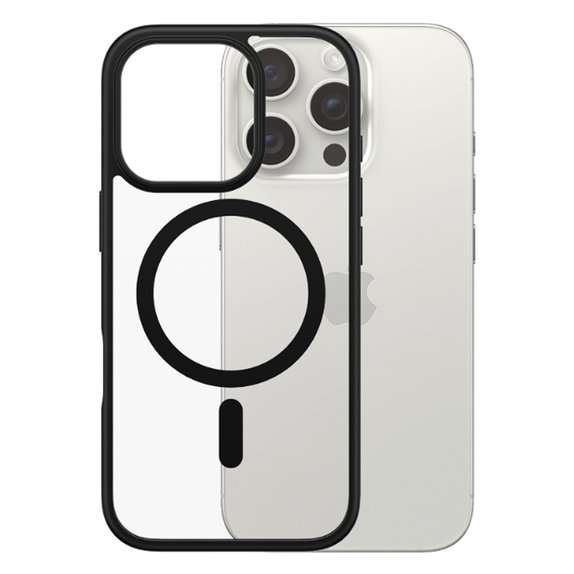Custodia HardCase con MagSafe per iPhone 16 Pro, Black, PanzerGlass