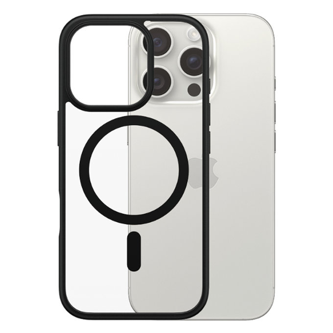 Custodia HardCase con MagSafe per iPhone 16 Pro, Black, PanzerGlass