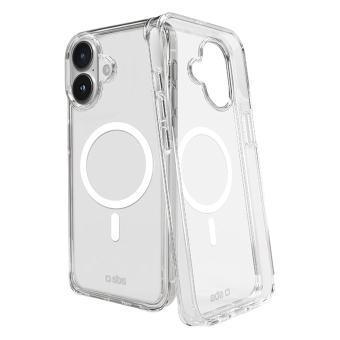Custodia Light Mag con MagSafe per iPhone 16 Plus, Transparent, SBS