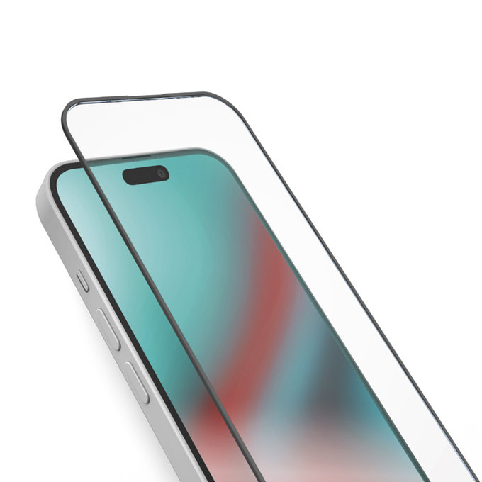 Vetro temperato Full Cover per iPhone 16, Black, SBS