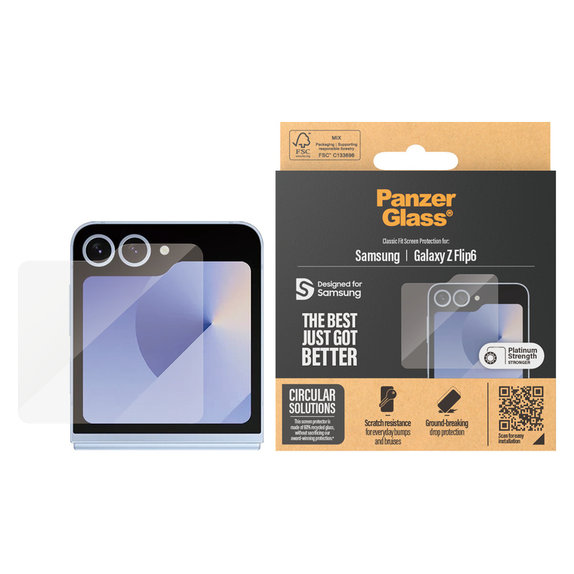 Vetro temperato Classic Fit per Samsung Galaxy Z Flip6, Trasparente, PanzerGlass