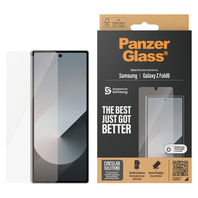 Vetro temperato Classic Fit per Samsung Galaxy Z Fold6, Trasparente, PanzerGlass