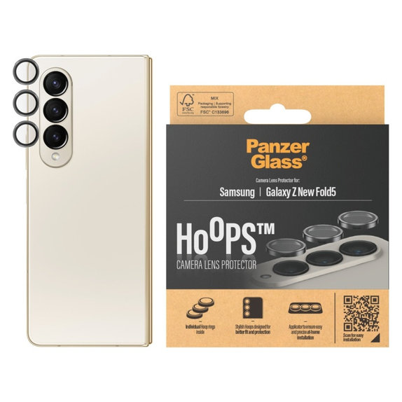Protezione lente fotocamera Hoops per Samsung Z Fold6, Nero, PanzerGlass