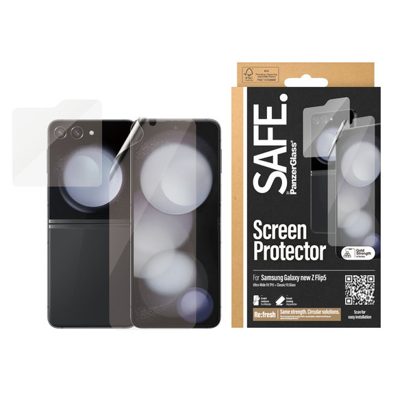 Pellicola protettiva UWF e vetro temperato per Samsung Galaxy Z Flip6, Trasparente, SAFE by PanzerGlass
