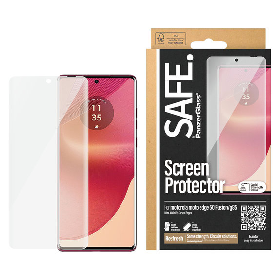Vetro temperato UWF per Motorola Moto G85 5G/Edge 50 Fusion, Nero, SAFE by PanzerGlass