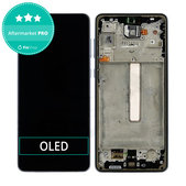 Schermo OLED per Samsung A73 A736, Black, Vetro touch con cornice