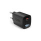Adattatore da viaggio LCD USB-C, GaN, 45 W PD, nero, SBS