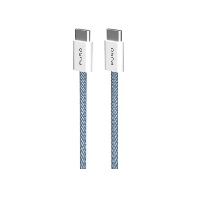 Cavo USB-C a USB-C 60W FABK4 1,5 m, Blue Lagon, PURO