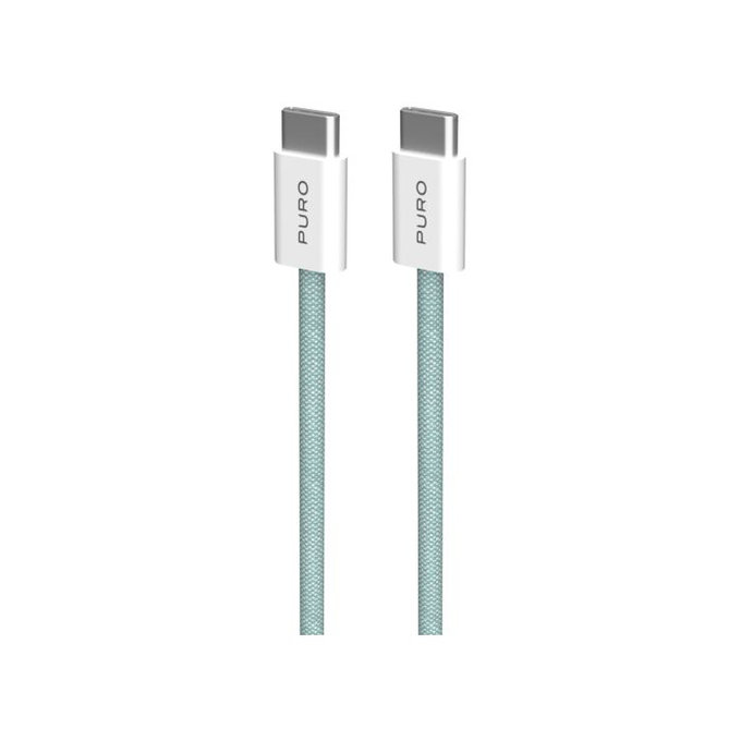 Cavo USB-C a USB-C 60W FABK4 1,5 m, Island Mist, PURO