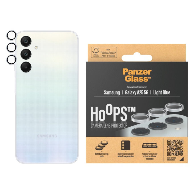 Protezione lente fotocamera Hoops per Samsung A25 5G, Azzurro, PanzerGlass