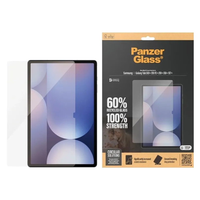 Vetro temperato UWF per Samsung Galaxy Tab S8/S9 Plus, Trasparente, PanzerGlass