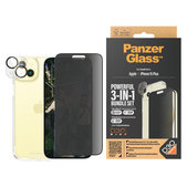 Bundle PicturePerfect + Vetro temperato UWF Privacy + Hard Case D3O per iPhone 15 Plus, PanzerGlass