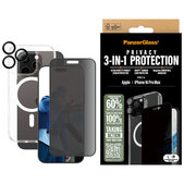 Bundle Hoops + Vetro temperato UWF Privacy + Hard Case per iPhone 16 Pro Max, PanzerGlass