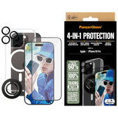 Bundle Hoops + Vetro temperato UWF + Hard Case + Magnetic Ring Mount per iPhone 16 Pro, PanzerGlass