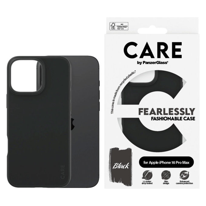 Cover Fearlessly per iPhone 16 Pro Max, Nero, CARE