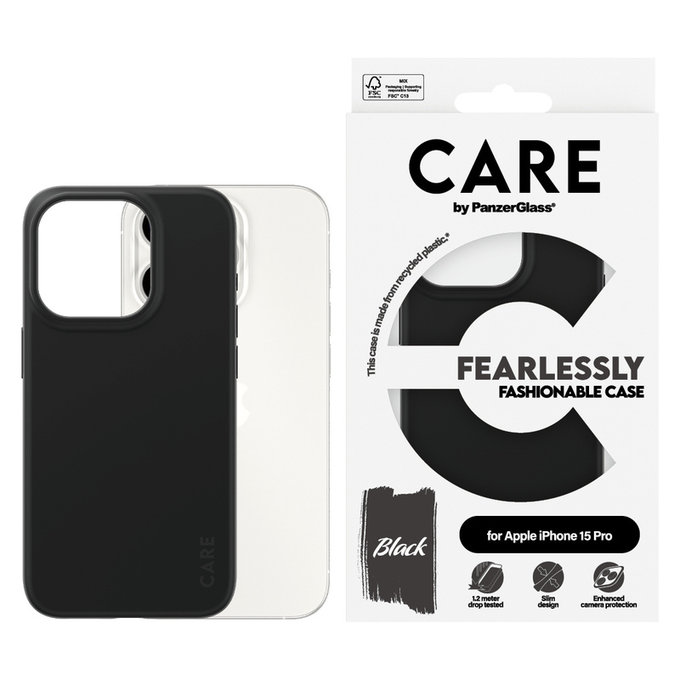 Custodia Fearlessly per iPhone 15 Pro, Nero, PanzerGlass