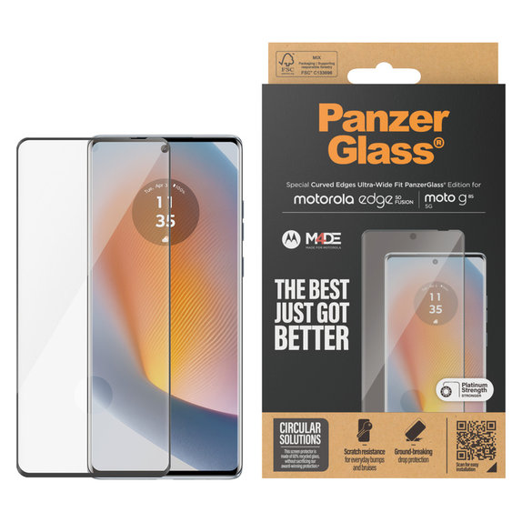 Vetro temperato UWF per Motorola Moto G85 5G/Edge 50 Fusion, Nero, PanzerGlass