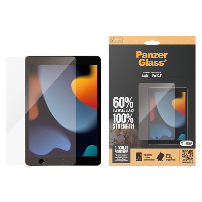 Vetro temperato UWF per iPad 10,2'' (2019-2021), Trasparente, PanzerGlass