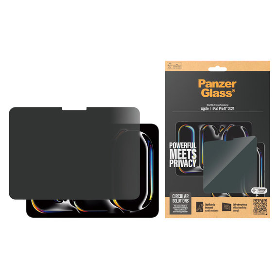 Vetro temperato UWF Privacy per iPad Pro 11'', Trasparente, PanzerGlass