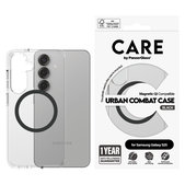 Custodia Urban Combat con QI nero per Samsung Galaxy S25, Trasparente, PanzerGlass