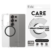 Custodia Urban Combat con QI nero per Samsung Galaxy S25 Ultra, Trasparente, PanzerGlass