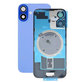 Vetro scocca posteriore per iPhone 16, Ultramarine, con lente fotocamera, piastra metallica e magnete MagSafe