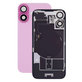 Vetro scocca posteriore per iPhone 16 Plus, Pink, con lente fotocamera, piastra metallica e magnete MagSafe