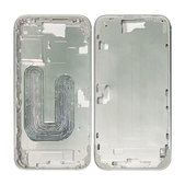 Telaio centrale con pulsanti di accensione e volume per iPhone 16 Plus, White