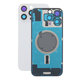 Vetro scocca posteriore per iPhone 16 Pro Max, White Titanium, con lente fotocamera, piastra metallica e magnete MagSafe