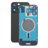 Vetro scocca posteriore per iPhone 16 Pro Max, Black Titanium, con lente fotocamera, piastra metallica e magnete MagSafe