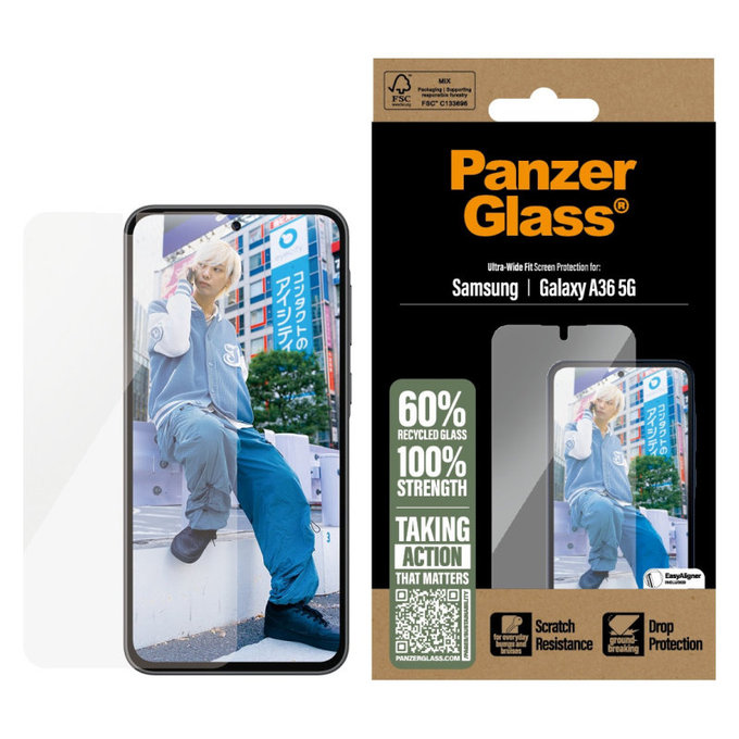 Vetro temperato UWF per Samsung A36 5G, Trasparente, PanzerGlass