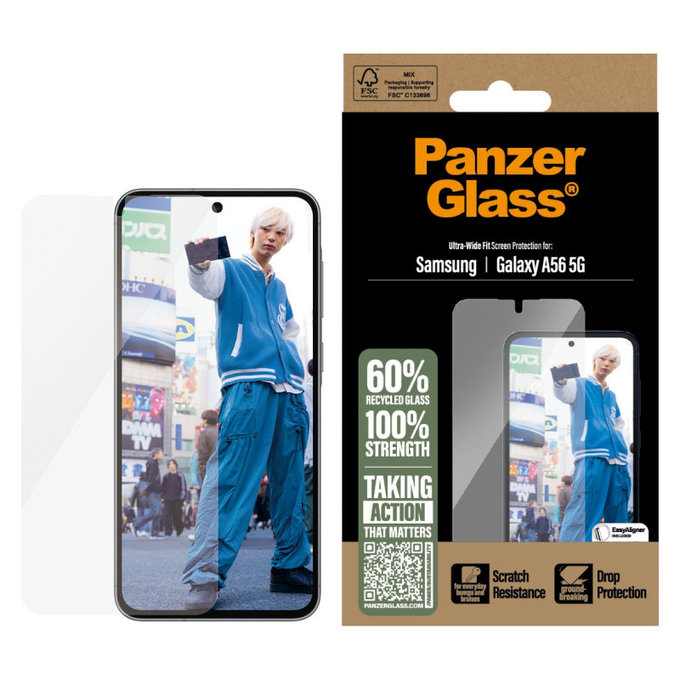 Vetro temperato UWF per Samsung A56 5G, Trasparente, PanzerGlass