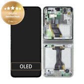 Schermo per Samsung Z Flip 5 F731B, Cream, Vetro touch con cornice, GH82-31827B, Genuine Service Pack