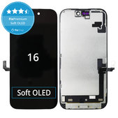 Schermo Soft OLED per iPhone 16, Vetro touch con cornice, FixPremium