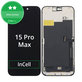 Schermo In-Cell HD+ per iPhone 15 Pro Max, Vetro touch con cornice