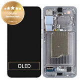 Schermo per Samsung S25, Silver Shadow, Vetro touch con cornice, GH82-36329A, Genuine Service Pack