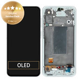 Schermo per Samsung A56 A566E, Awesome Lightgray, Vetro touch con cornice, GH82-36829B, Genuine Service Pack