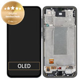 Schermo per Samsung A36 A366E, Awesome Black, Vetro touch con cornice, GH82-36841A, Genuine Service Pack