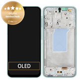 Schermo per Samsung A26 A266E, Mint, Vetro touch con cornice, GH82-37049C, Genuine Service Pack