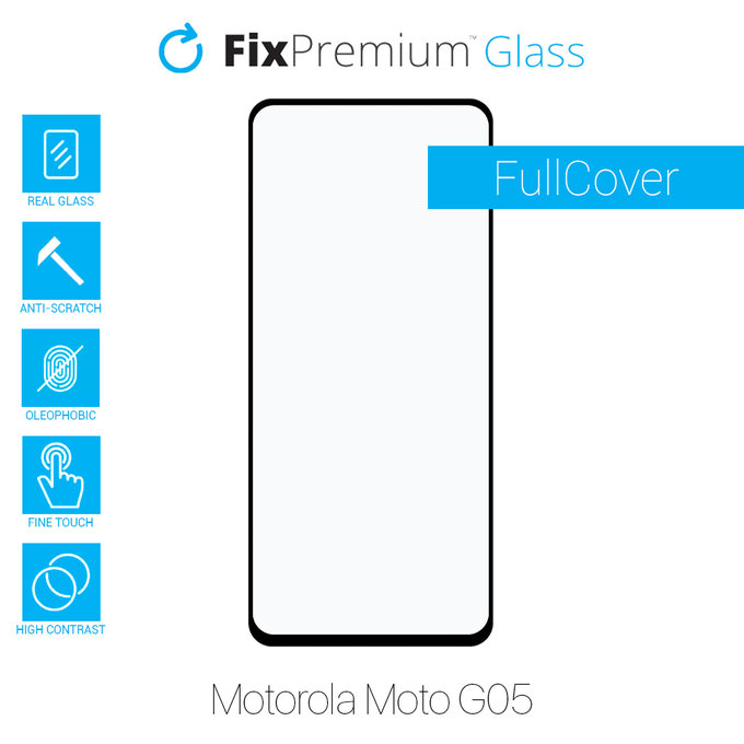 Vetro temperato FullCase per MotGoldla Moto G05, FixPremium