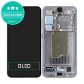 Schermo OLED per Samsung S25, Silver Shadow, Vetro touch con cornice